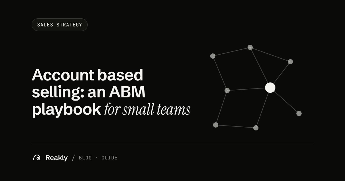 Cover of the Reakly article on account based selling: a network of connected dots, suggesting target accounts and their decision makers