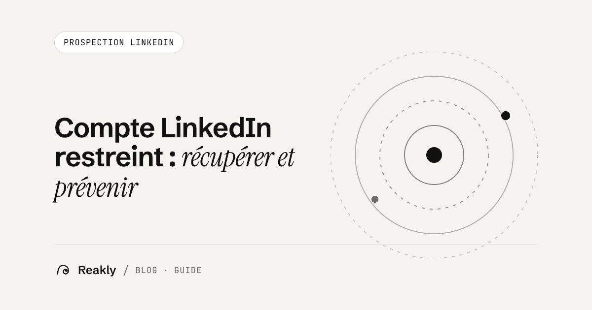 Couverture de l'article Reakly sur le compte LinkedIn restreint : ondes concentriques autour d'un point, évoquant un signal d'alerte