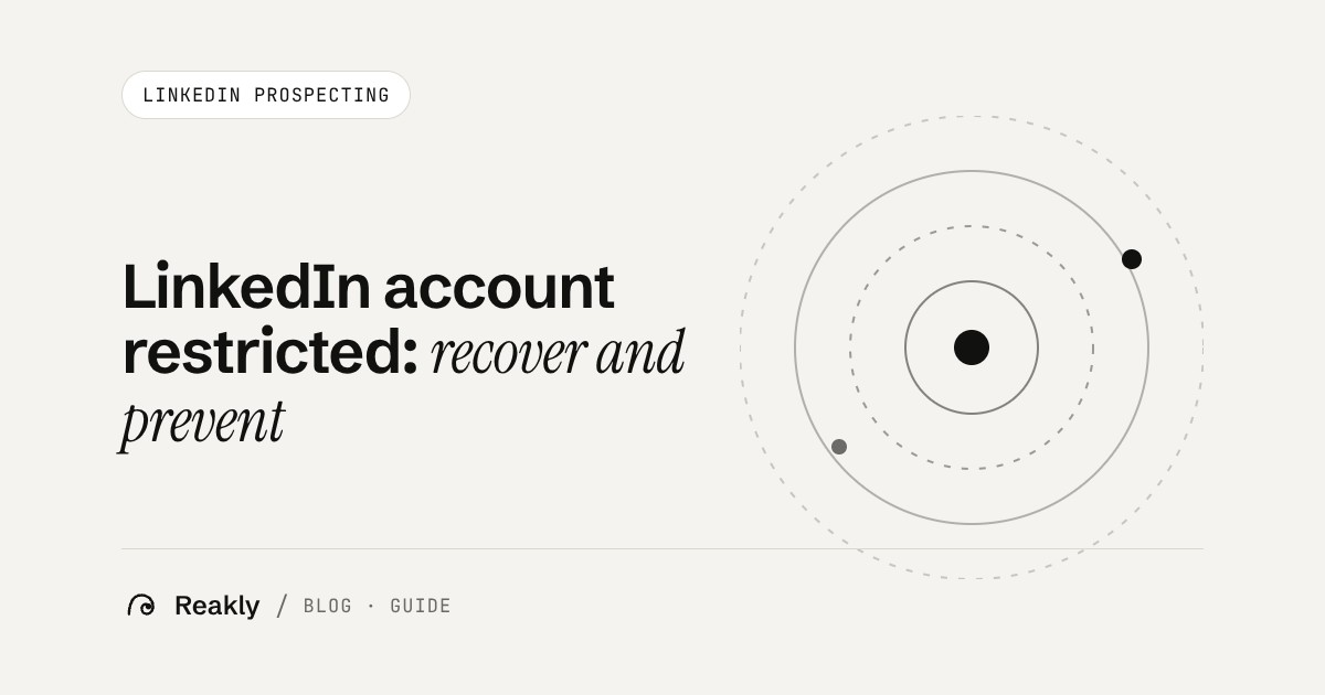 Cover of the Reakly article on restricted LinkedIn accounts: concentric waves around a point, suggesting a warning signal