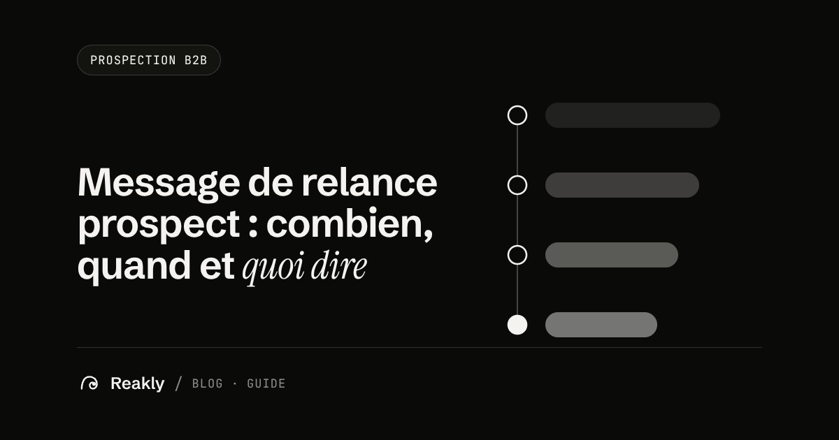 Message de relance prospect : combien, quand et quoi dire (2026)