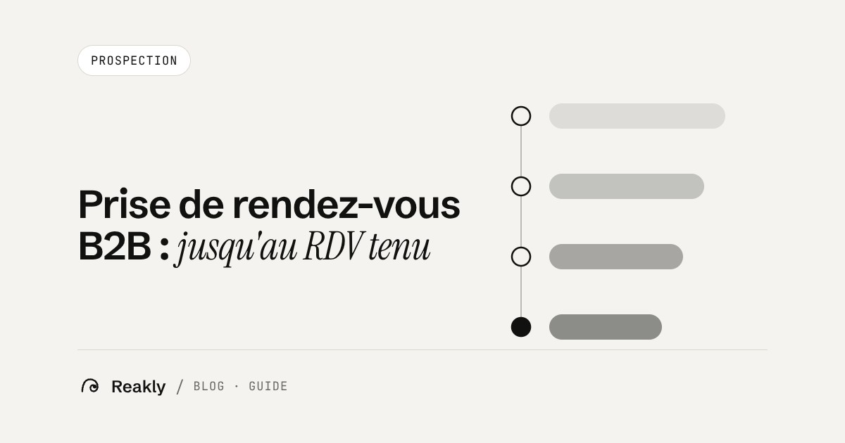 Couverture de l'article Reakly sur la prise de rendez-vous B2B : étapes enchaînées d'une séquence, du premier échange au rendez-vous