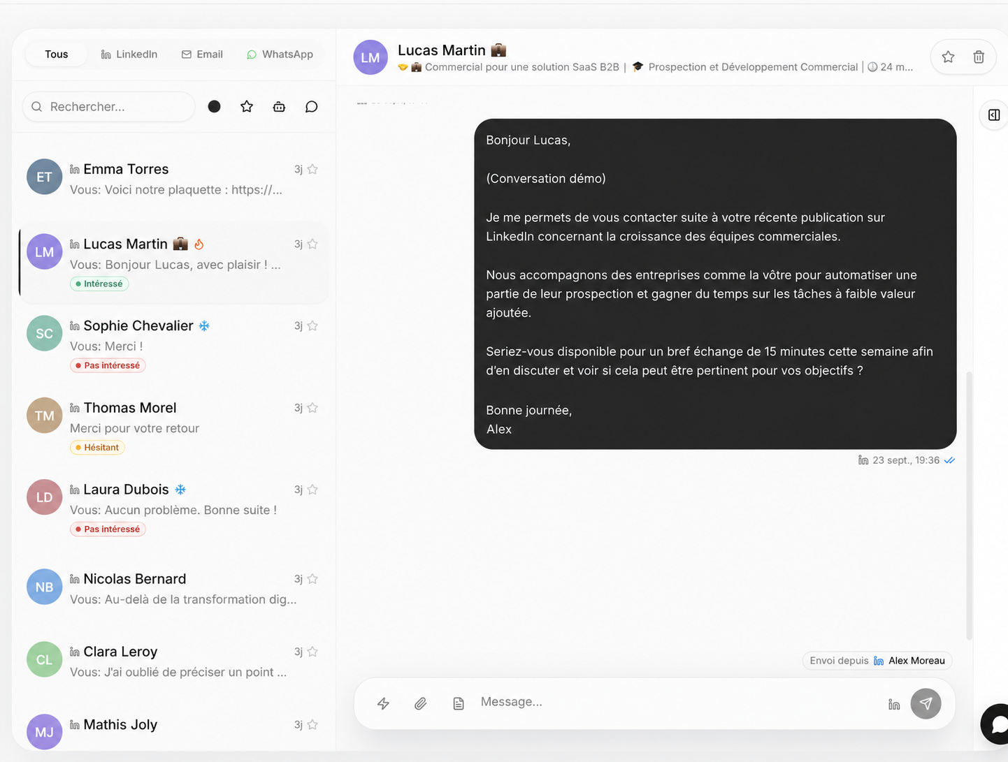 Interface Reakly : Réponses